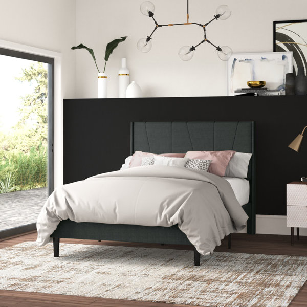 Mercury Row® Heid Upholstered Platform Bed with Wingback Headboard